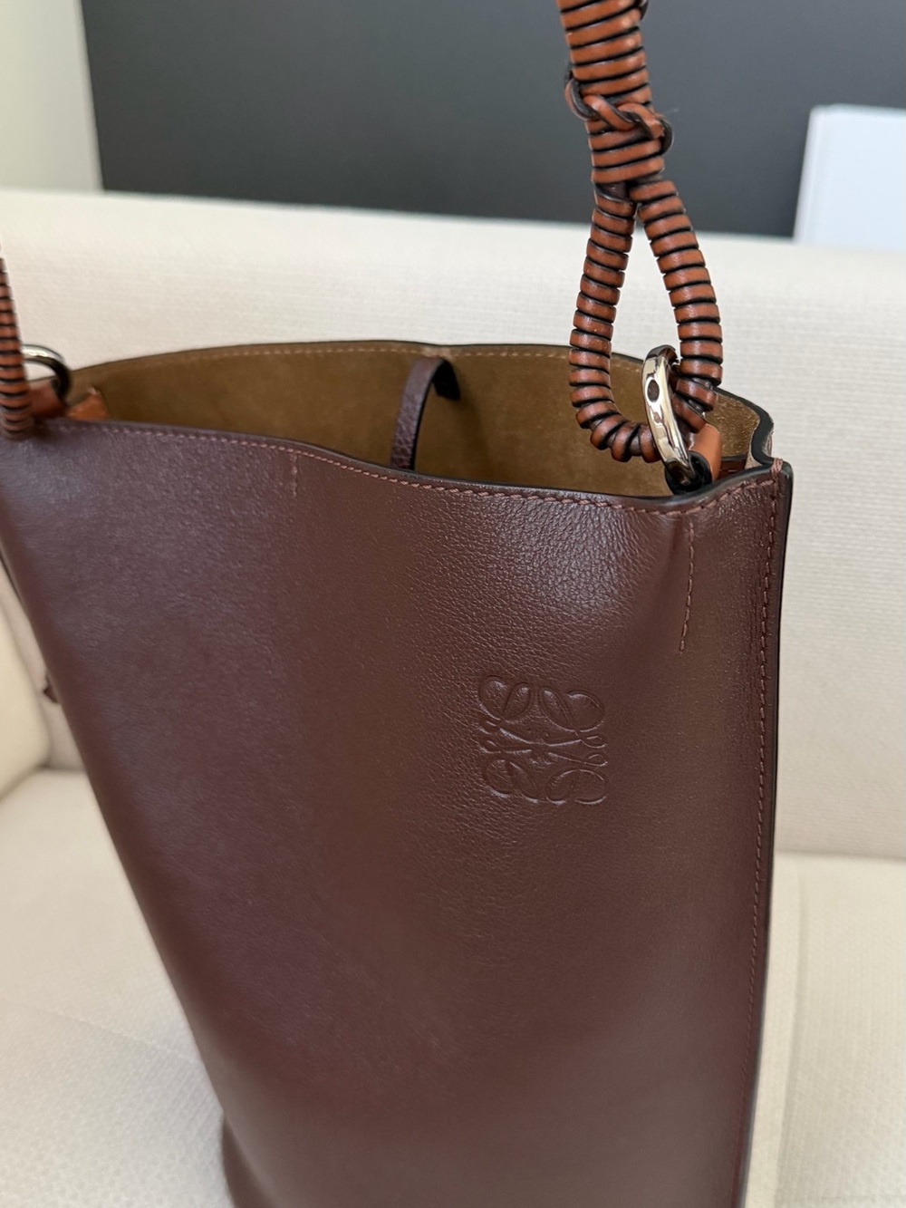 Loewe Gate Bucket Bag in Brown with Braided Handle - Picture 3 of 8
